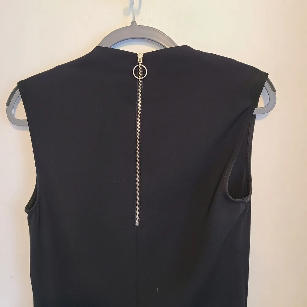 Topshop Asymmetrical Dress Size 2 Flutter Back Zipper Sleeveless - Image 4