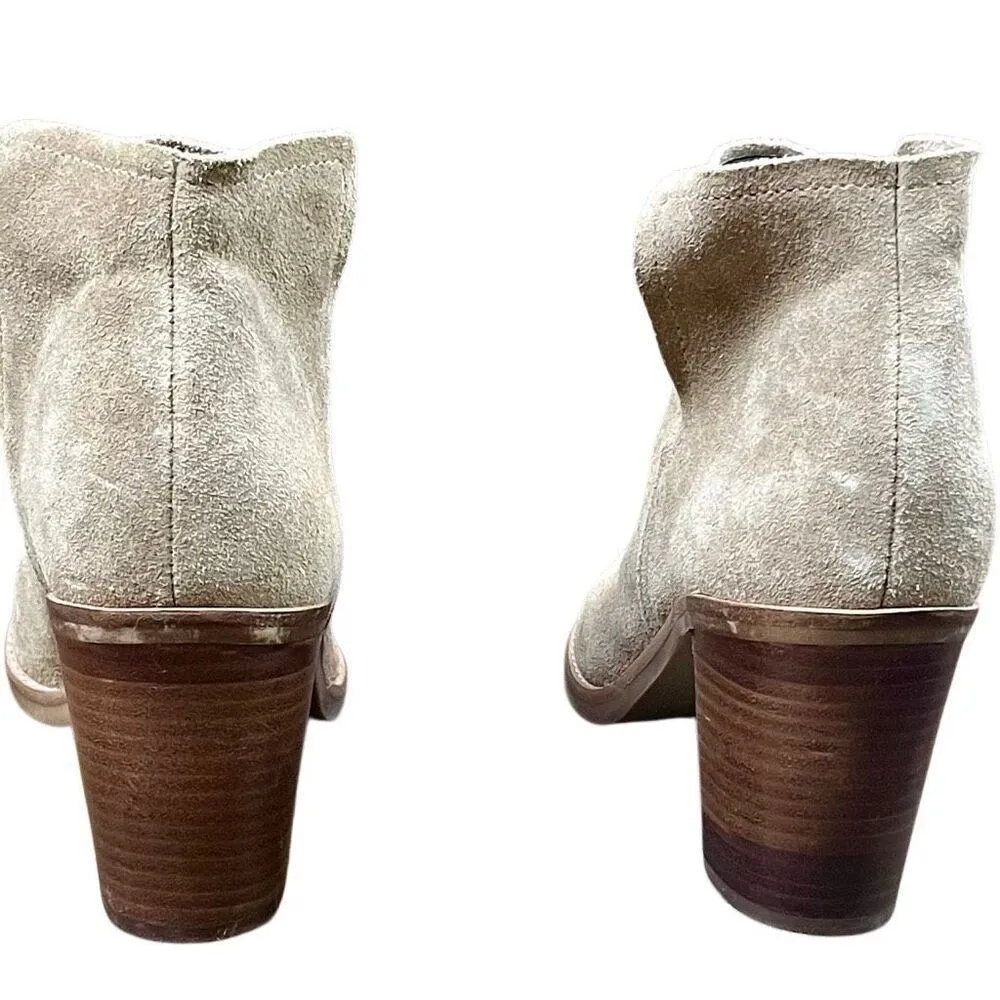 Dolce Vita Spade Suede Ankle Pointed Booties 7.5 Tan - Image 4