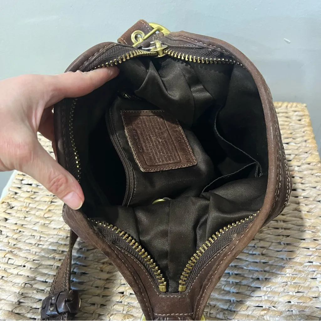 COACH Vintage Brown Bleeker Signature Canvas Leather Bucket Crossbody Bag 11437 - Image 14