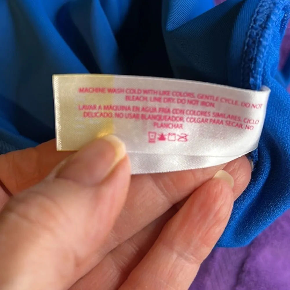 No Boundaries NWOT “Feeling Beachy” size large blue one piece swimsuit - Image 11