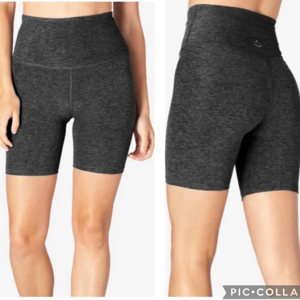 NEW! Beyond Yoga Spacedye High Waist Dark Charcoal Gray Bike Shorts XXS - Image 6