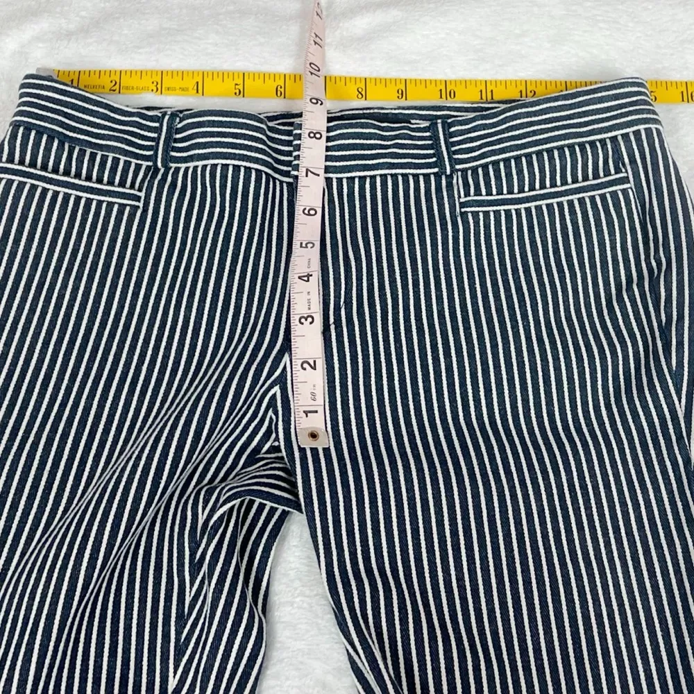 Banana Republic Sloan Low Rise Skinny Ankle Pants Pinstripe Navy Blue White Sz 8 - Image 6