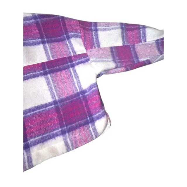 SO Cropped Plaid Jacket XL Pink Purple Oversized Cabin core Ski Resort Cozy Cute - Image 11
