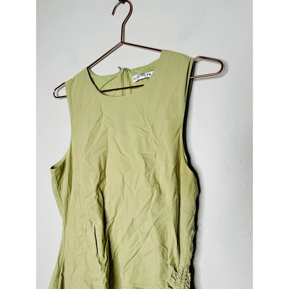 THIRD FORM Green Sleeveless Side Ruching Adjustable Ties Drawn Deep Dress Size 8 - Image 5