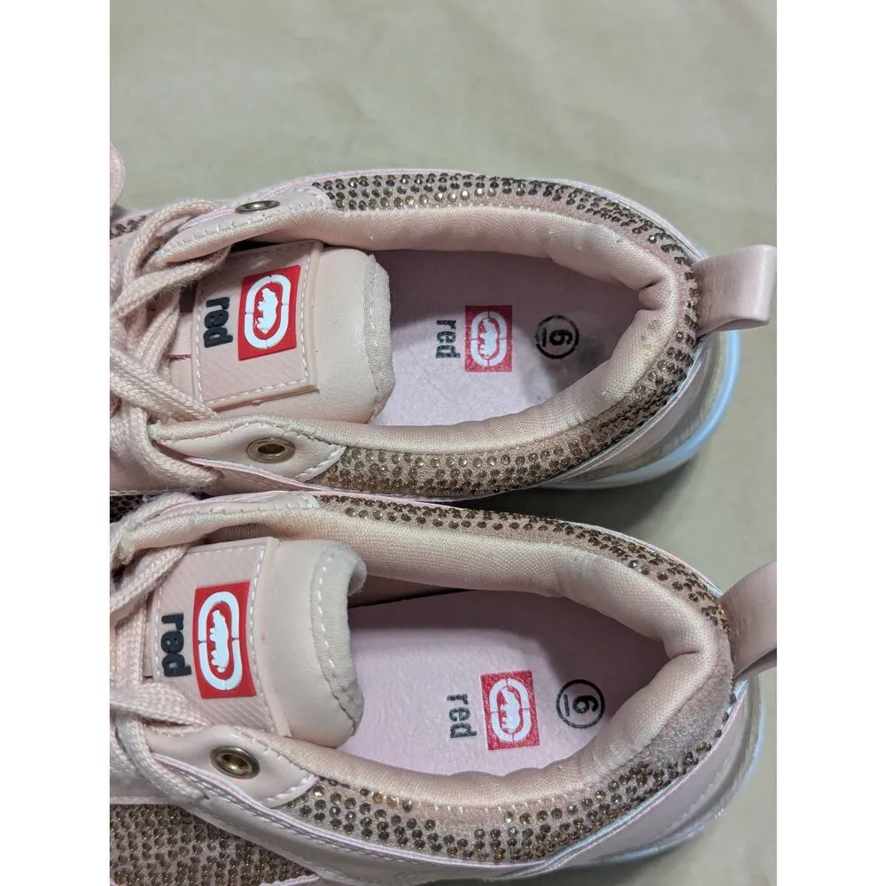 Ecko Unlimited Red Georgina Pink Studded Rhinestone Embellished Sneakers Womens Size 6 - Image 7
