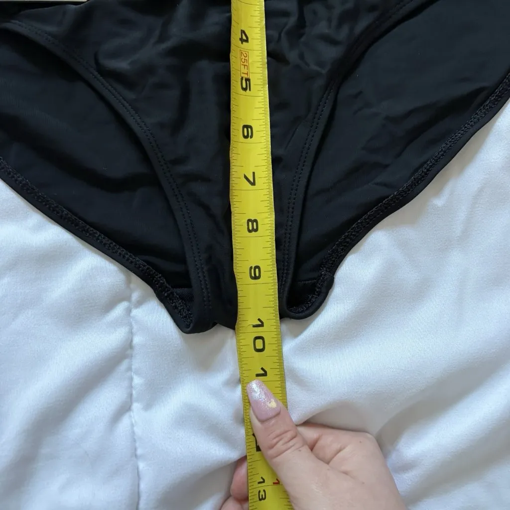 Vintage 90s Y2K Womens Size XL Black Swimsuit Bikini Bottom Beach Summer Funky - Image 5