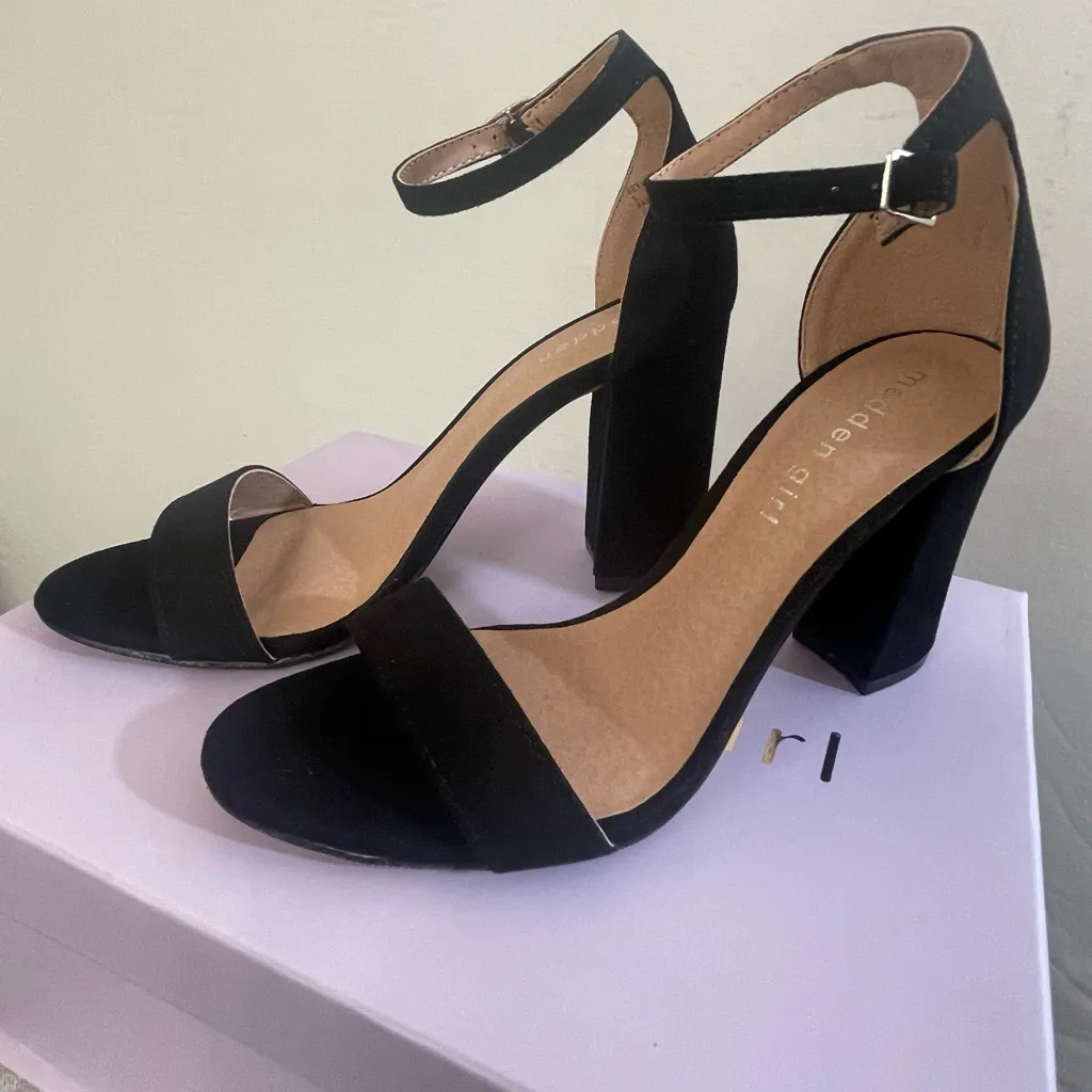 Madden Girl Beella Black Block Heel Sandals | Women’s Size 5 | New in Box(O3)!! - Image 6