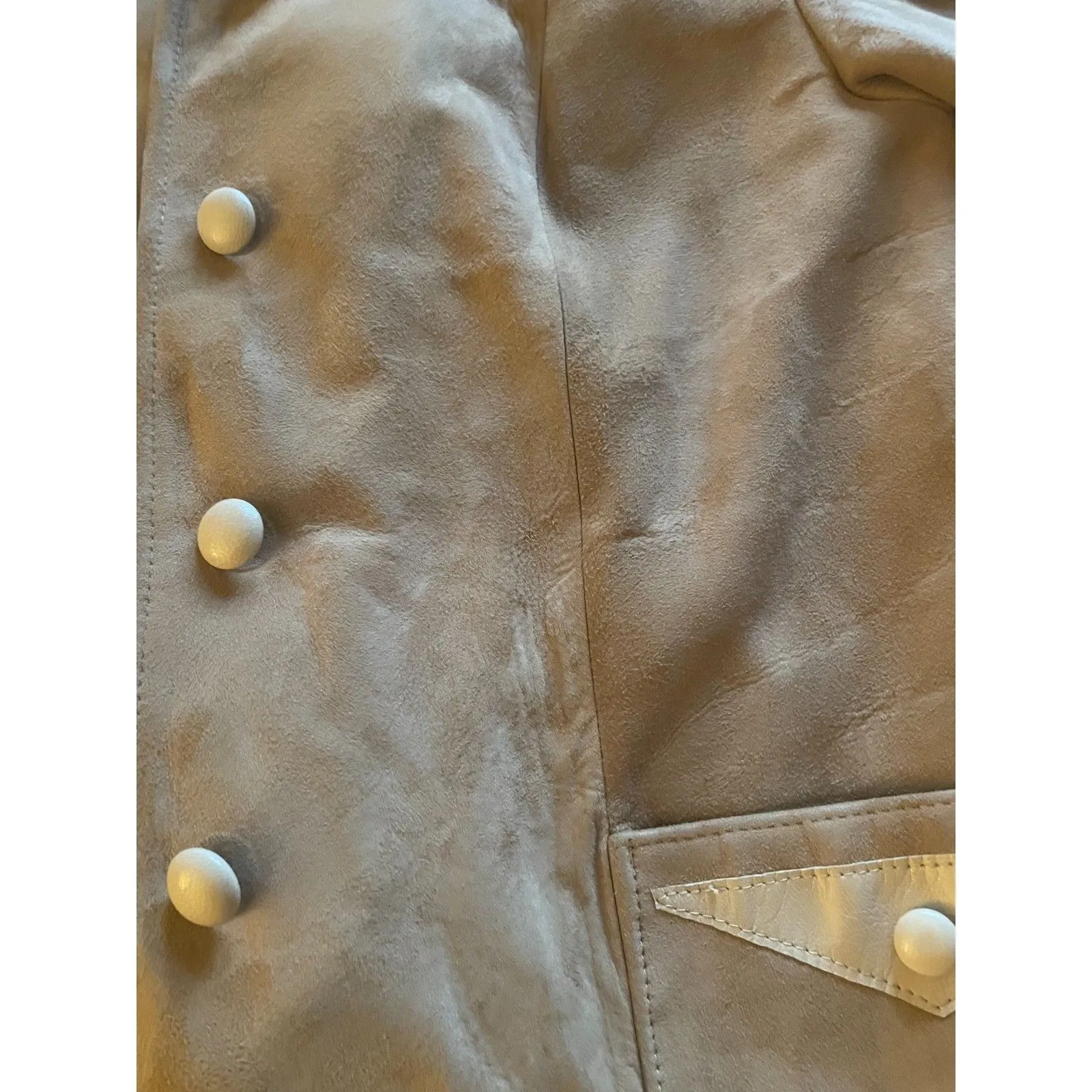 Vintage 60s Highlander Camel Tan Suede Blazer Jacket Womens Preppy Western 12 - Image 6