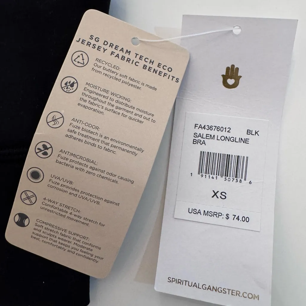 Spiritual‎ Gangster Salem Longline Bra Black Size XS NWT MSRP $74 - Image 5