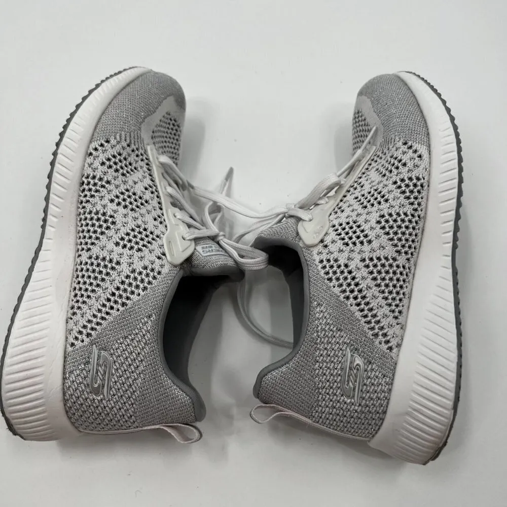 Sketchers Bobs White Silver Sneakers - Image 6