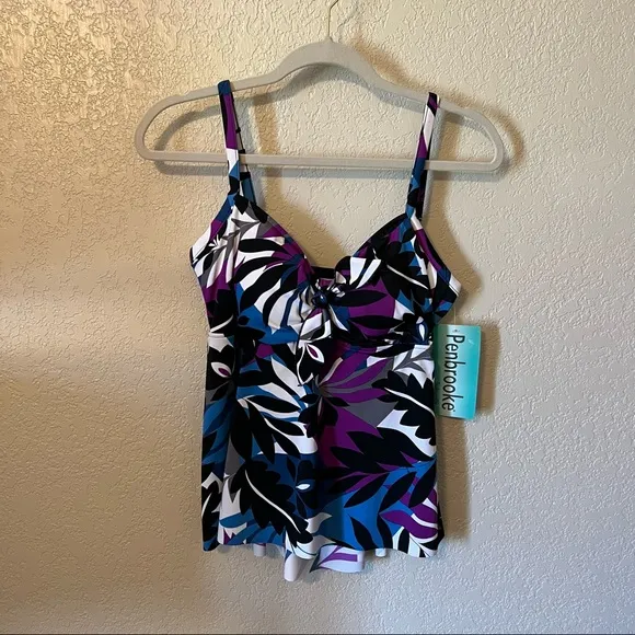 Penbrooke Tankini Swimsuit Floral Print Set Size 10 - Image 2