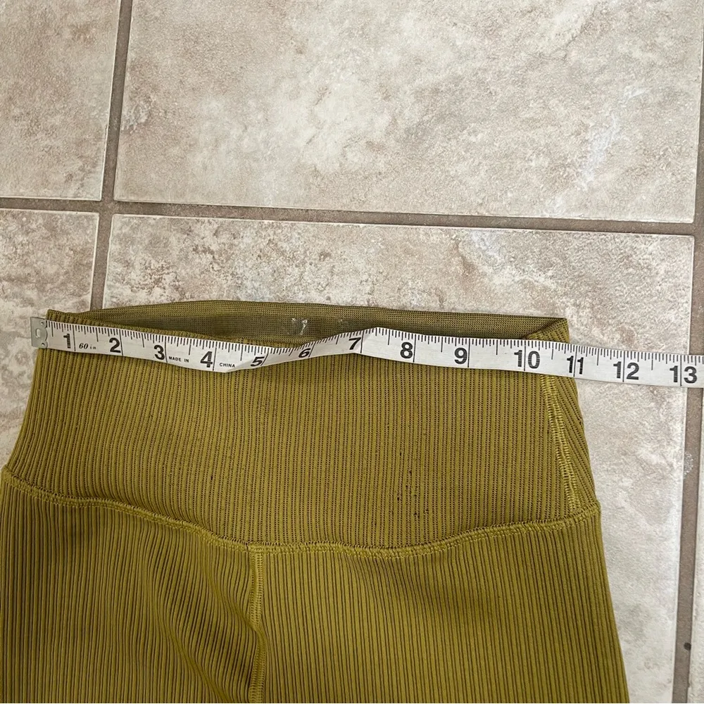 Good American Angled Rib Leggings High Waist Green Sea Turtle Sz 1/2  Athleisure - Image 14