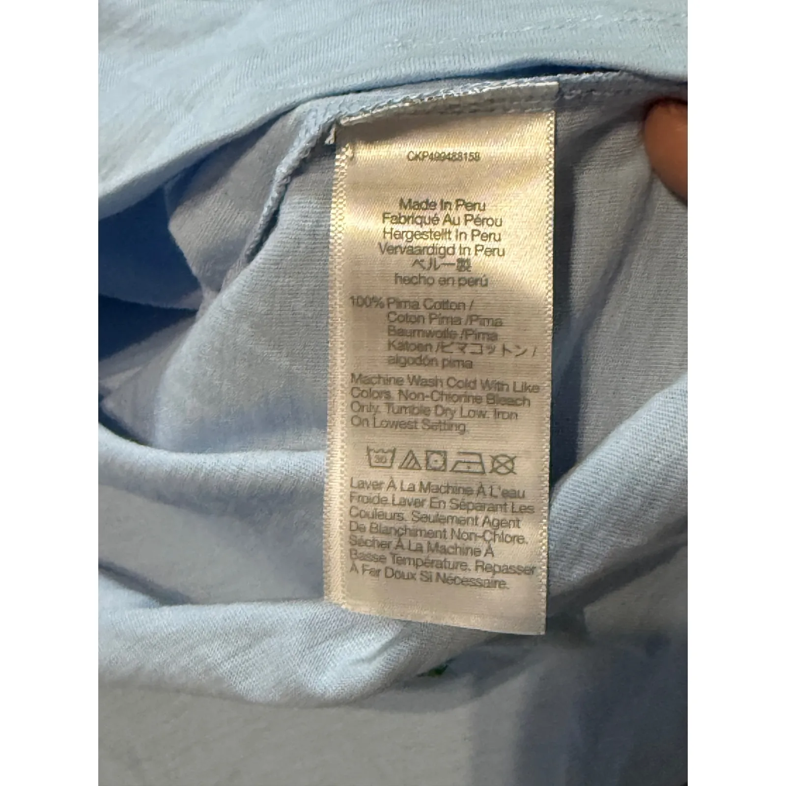 NWT Madewell Size Small Iced‎ Light Blue Relaxed V-Neck Tee Lightweight Causal - Image 6