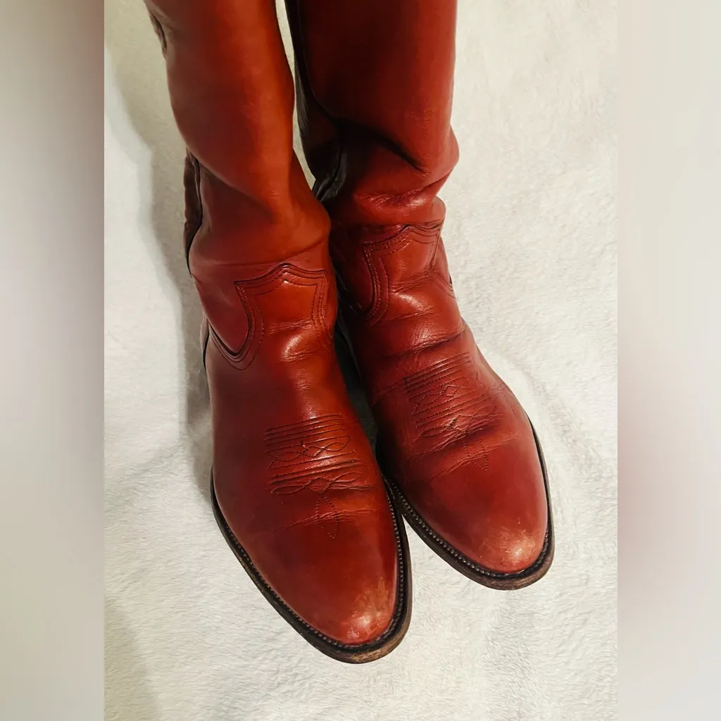 Frye Leather Vintage Oxblood Western Boots - Image 3