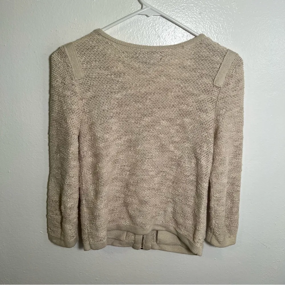 Jones New York Collection Tweed Jacket Beige Cream XS - Image 6