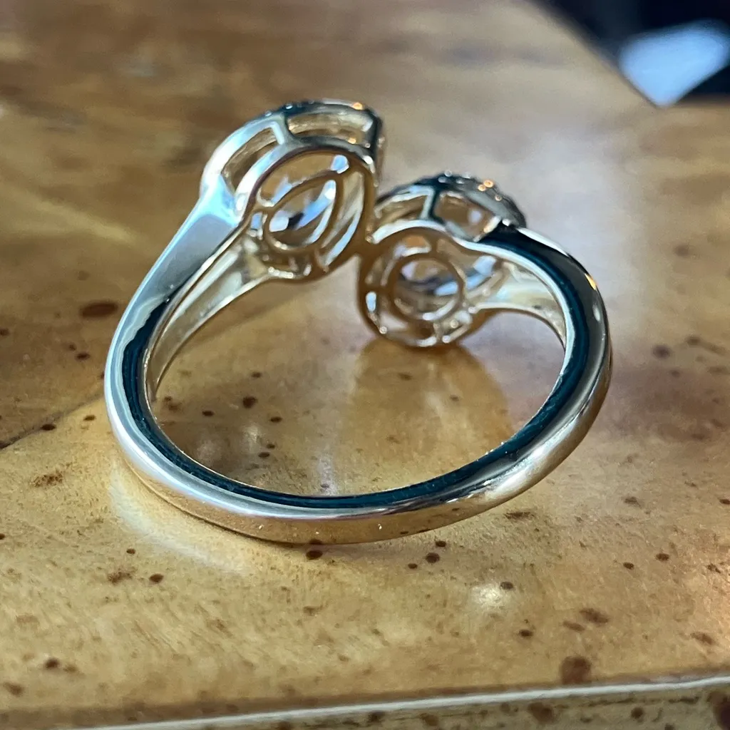 Brazilian Citrine Sterling Silver Bypass Ring Size 9 Gold - Image 5