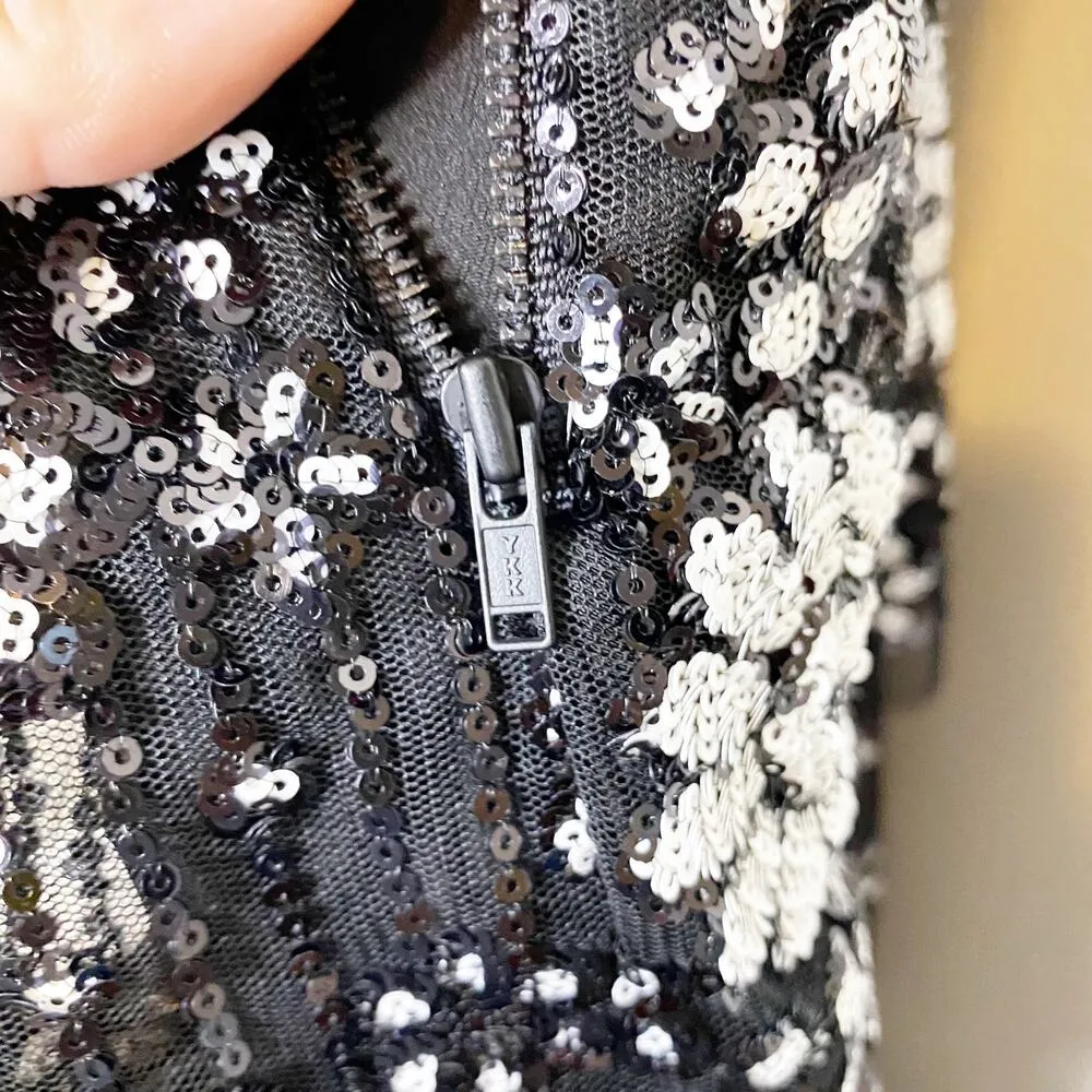 Self Portrait Black Tulle Floral Sequin Deco Tiered Dress NWT Size 2 MSRP $535 - Image 10