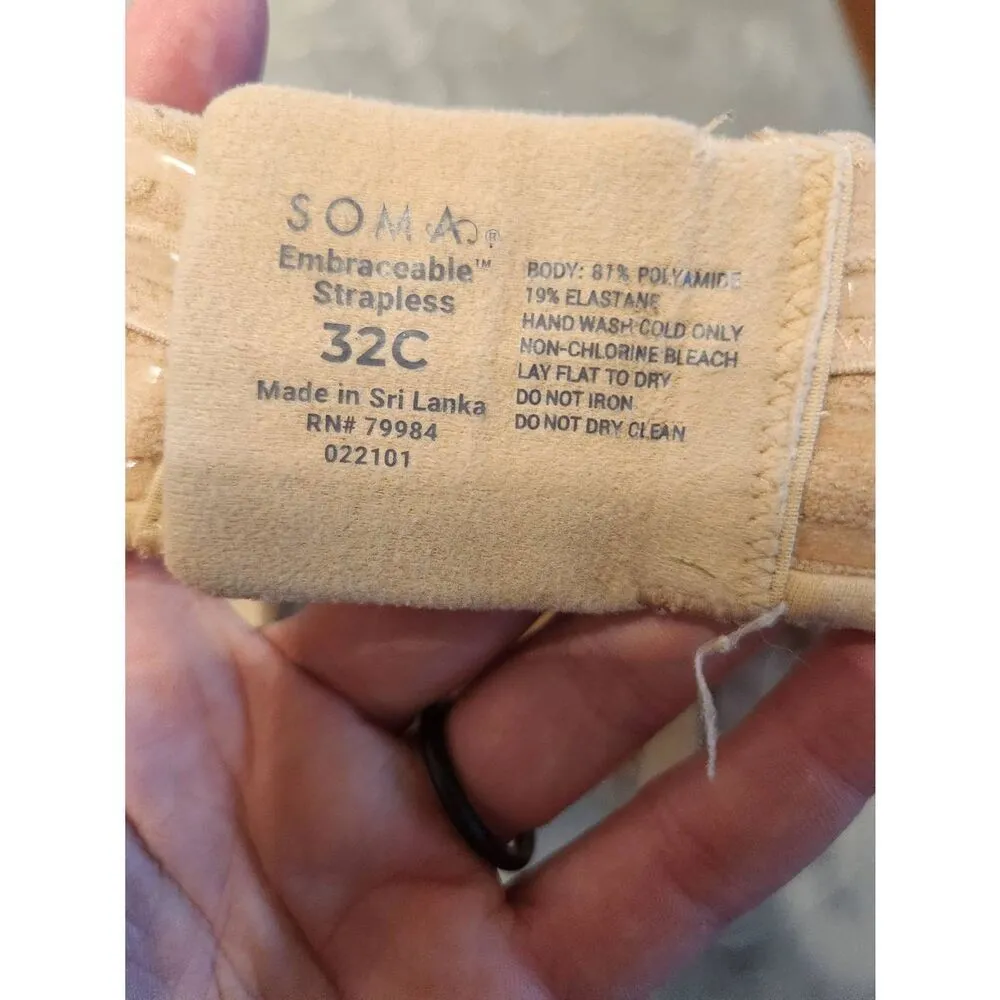 SOMA Intimates Embraceable Strapless Bra Nude Size 32C - Image 3