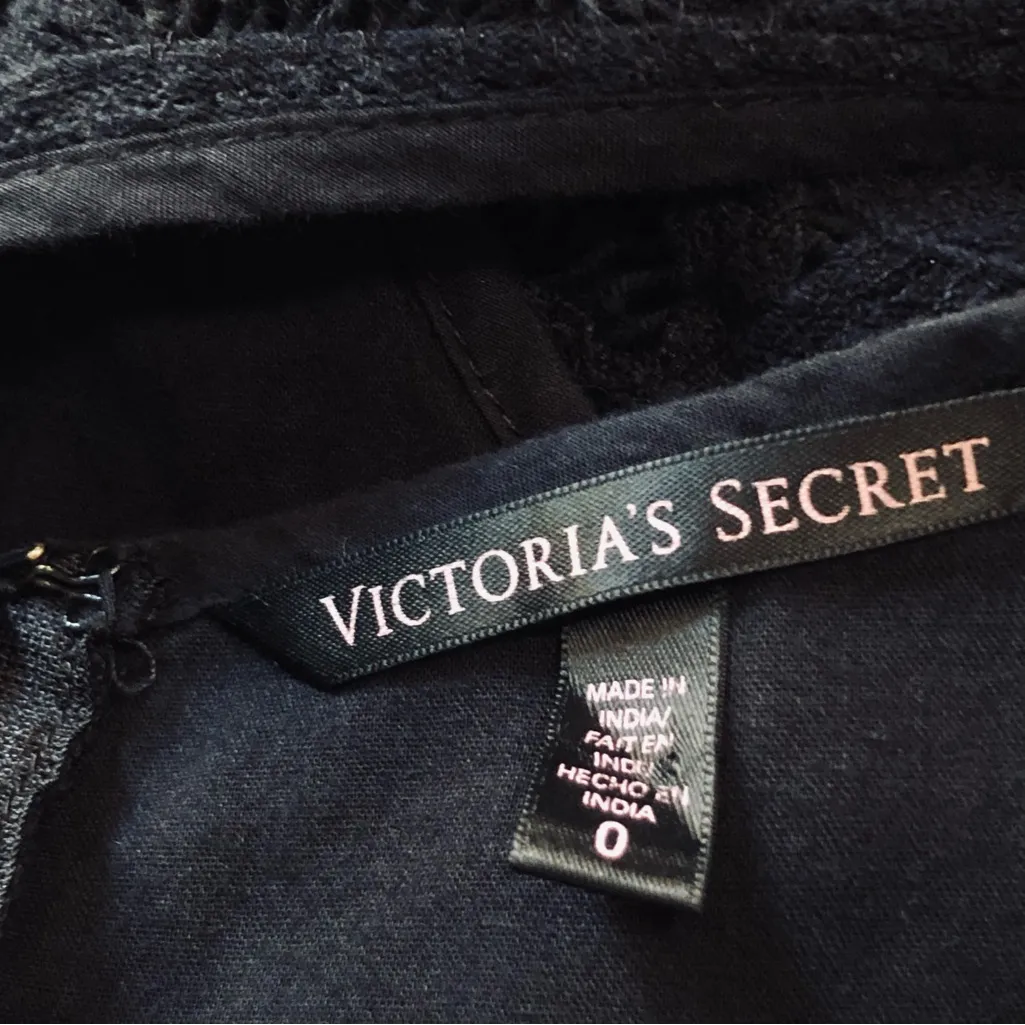 Victoria's Secret VINTAGE Black Crochet Midi Dress - Image 7