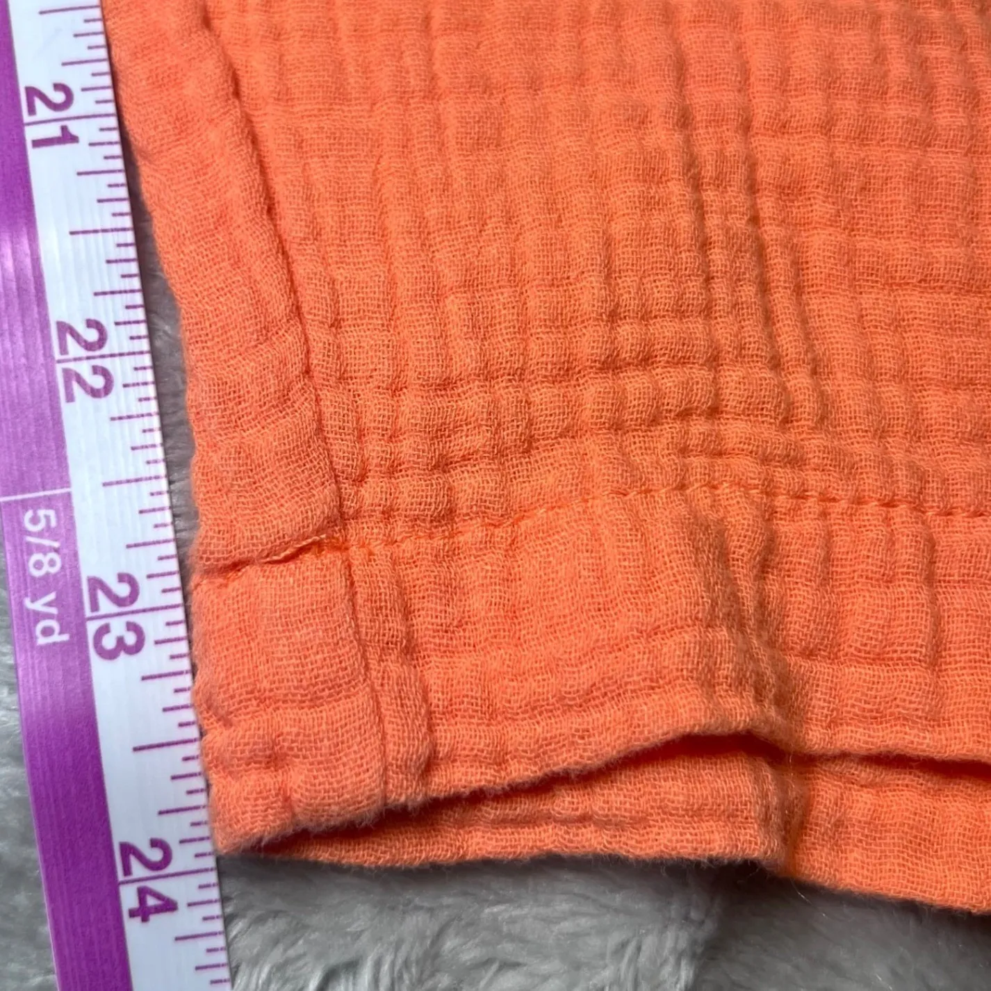 Serra Orange Gauze Jumpsuit Womens Size Medium Wide Leg Overalls Simple Modern - Image 11