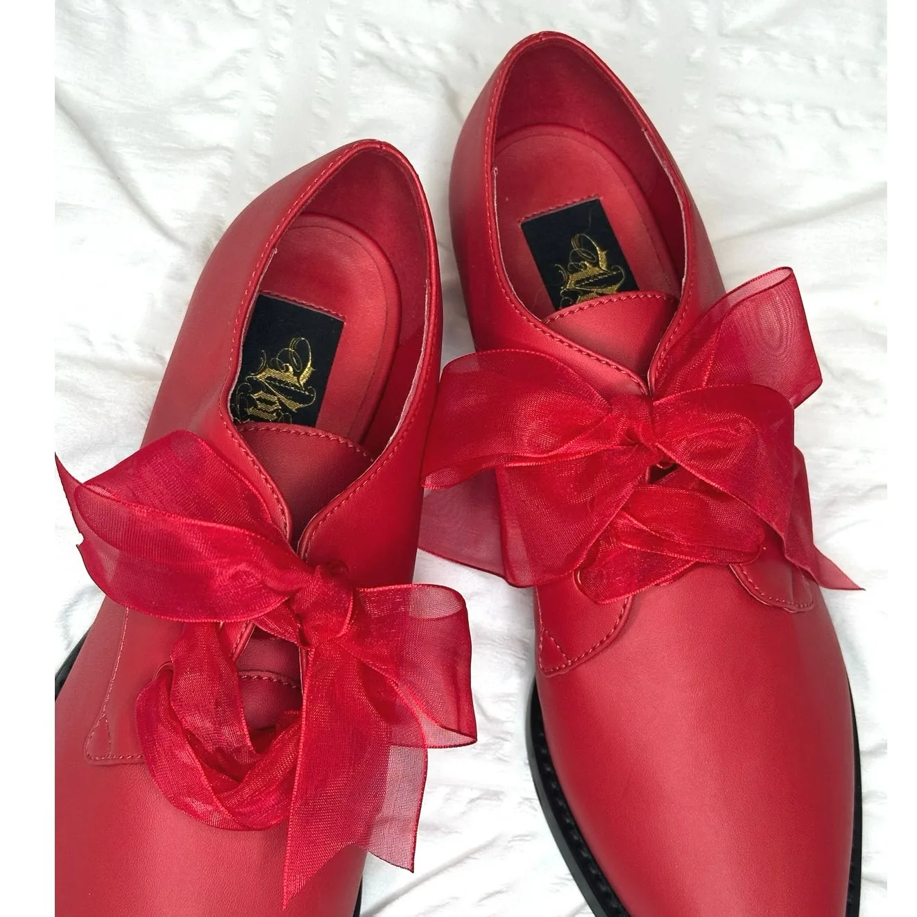 Kat Von D Shoes The Coven II Vegan red Leather pointed kitten heels Size 8 NWOT - Image 5