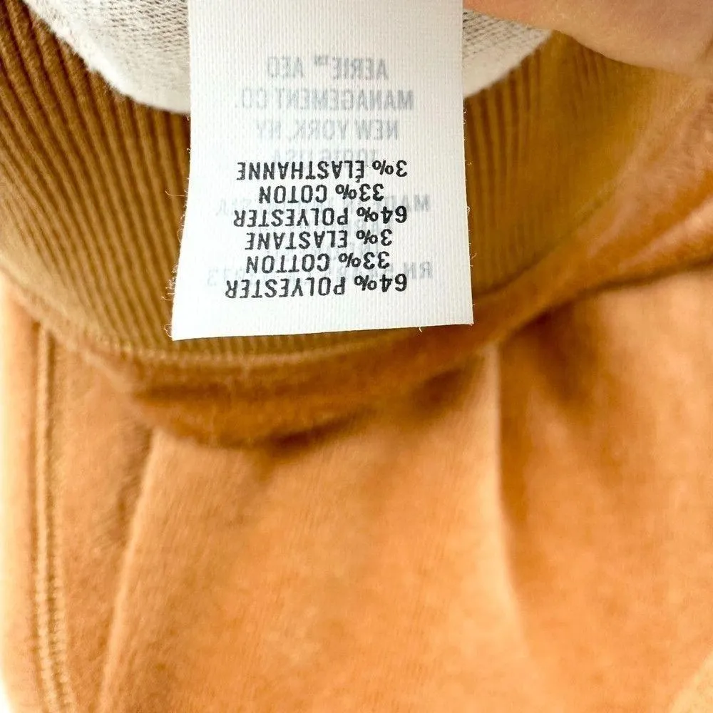 Aerie Oversized Coziest Desert Sweatshirt Size Medium Soft Velour Crewneck - Image 5