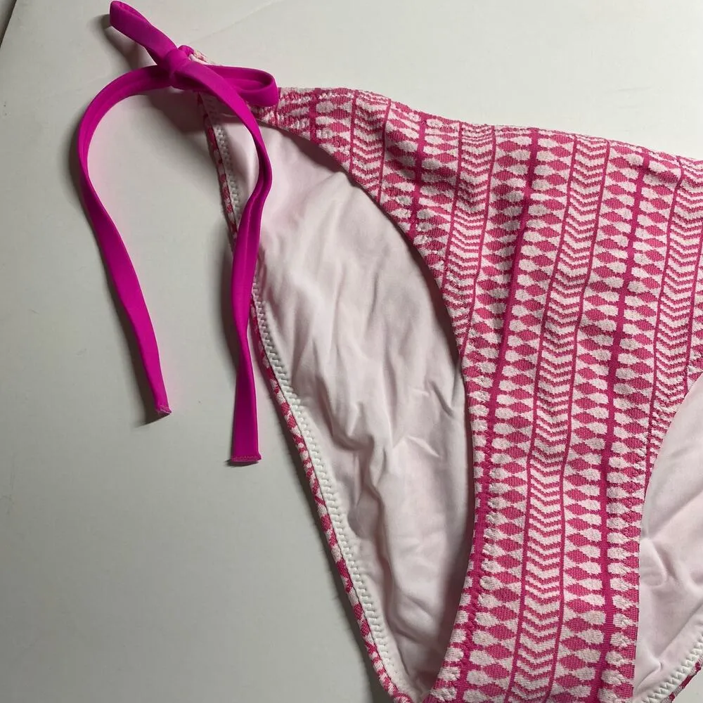 Lemlem Side Tie Pink Textured Bikini Swim Bottoms L Large NWOT - Image 3