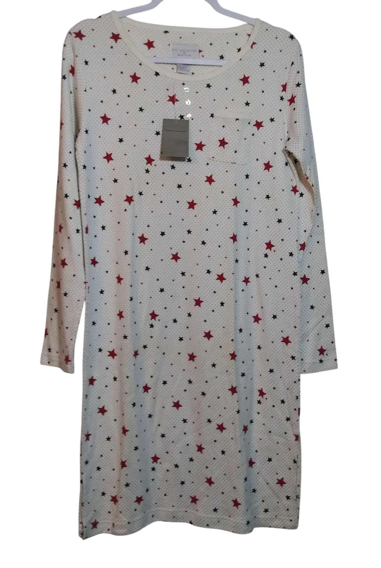 Christopher & Banks Novelty Star Patterned Long Sleeve Nightgown Size Small - Image 1
