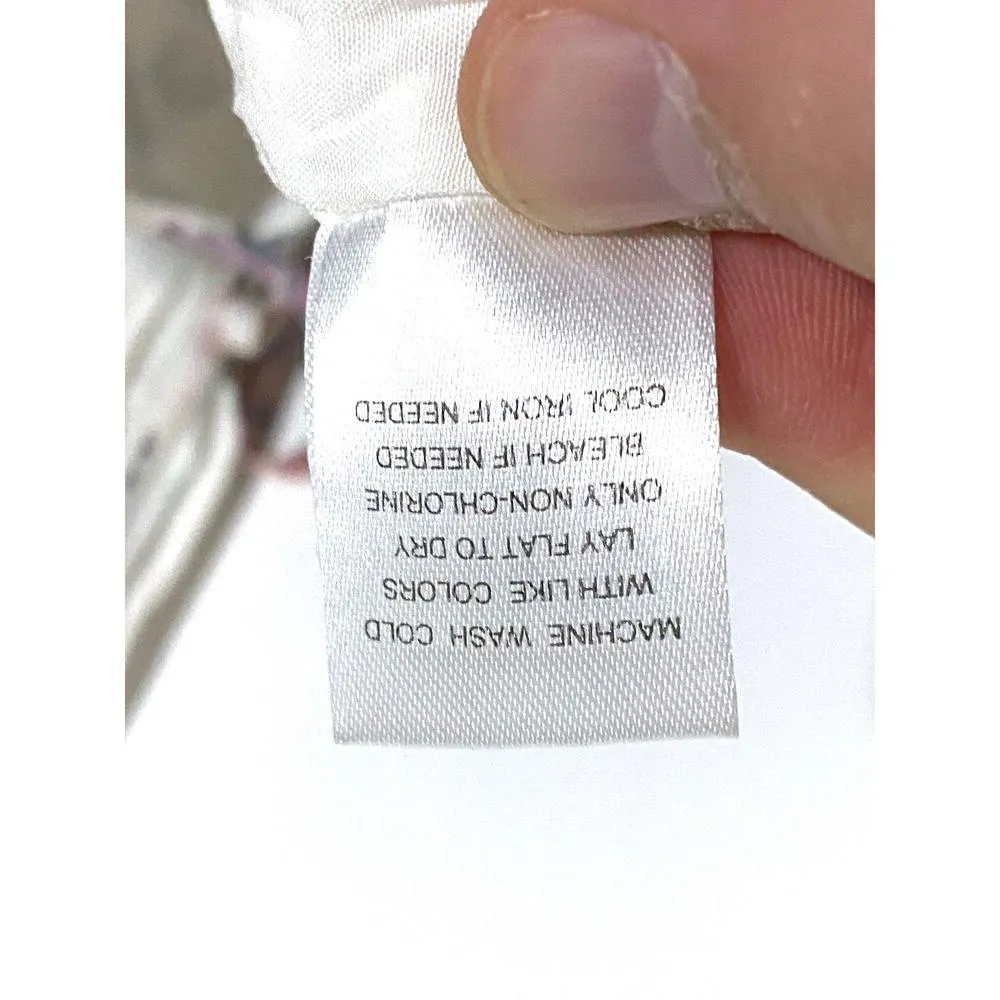 Charlotte Russe Maxi Dress Roses Floral Lined Rayon V Neck White Pink Small S - Image 9