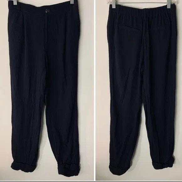 Elevenses Anthropologie Avoch Crop Jogger Trousers in Black size 2 - Image 2