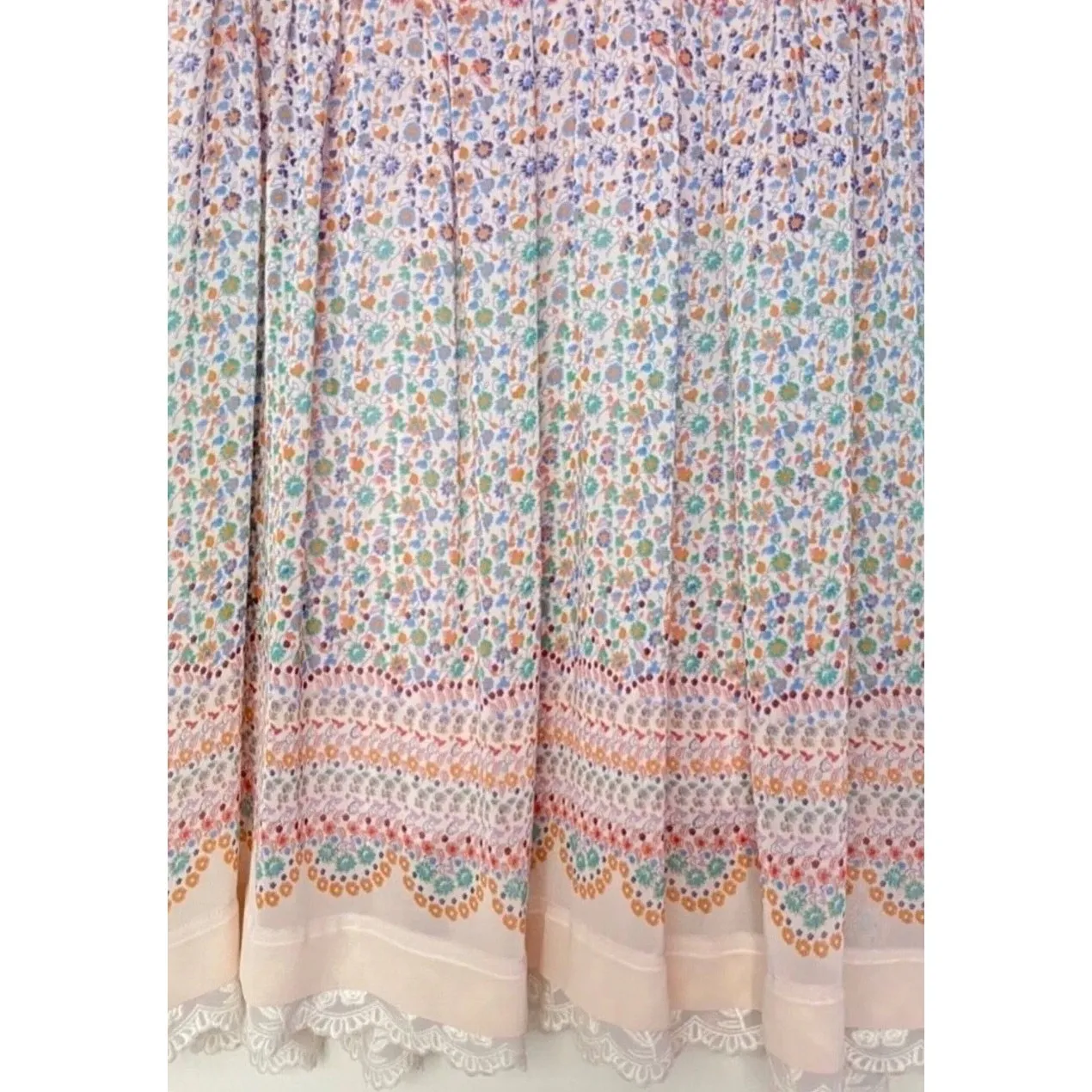 Women's Anthropologie Maeve‎ Violetta Floral Sheer Lace Boho Dress Size Medium - Image 3