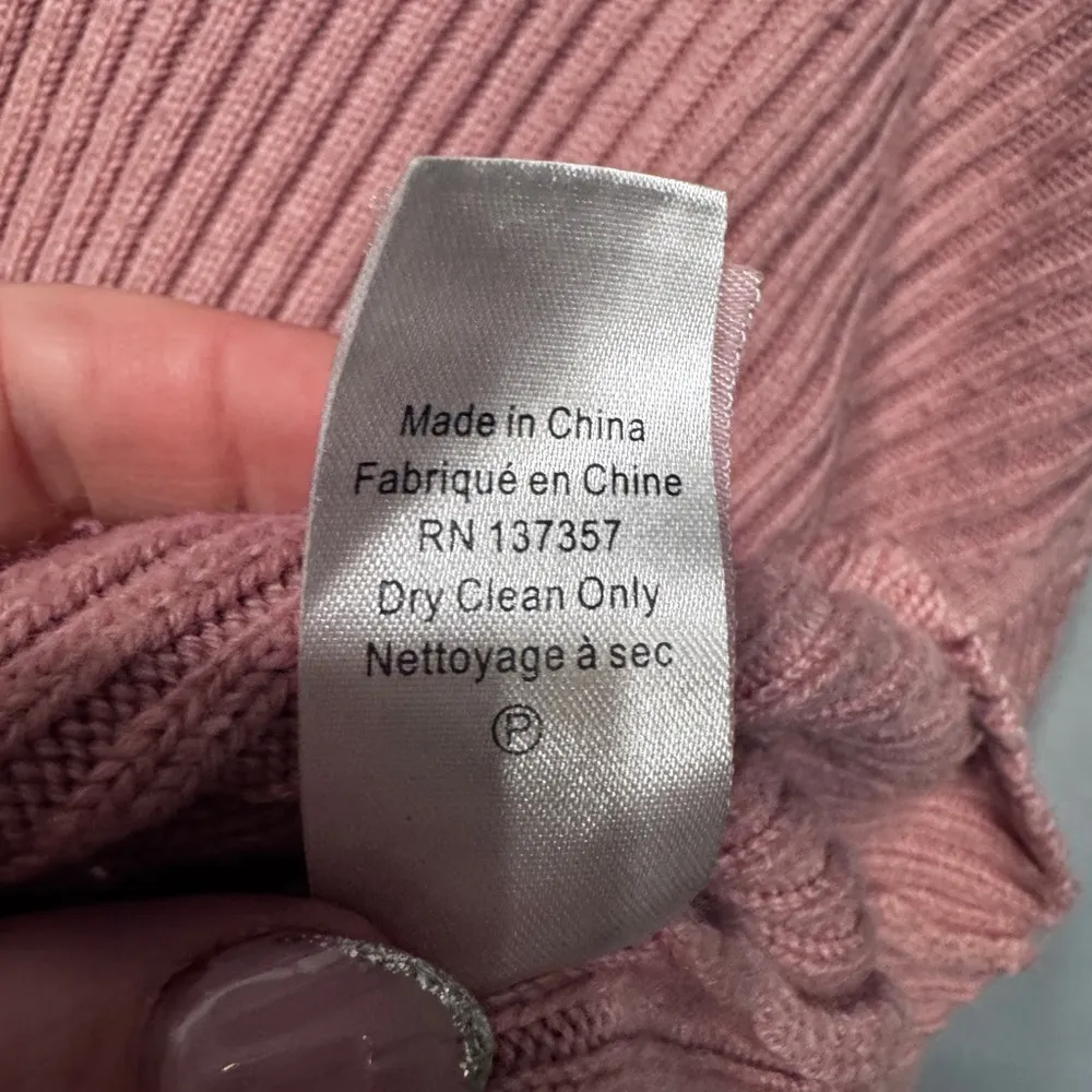 Marissa Webb Pink Arie Ribbed Blend Drop Shoulder Hoodie Sweater XS oversized - Image 11