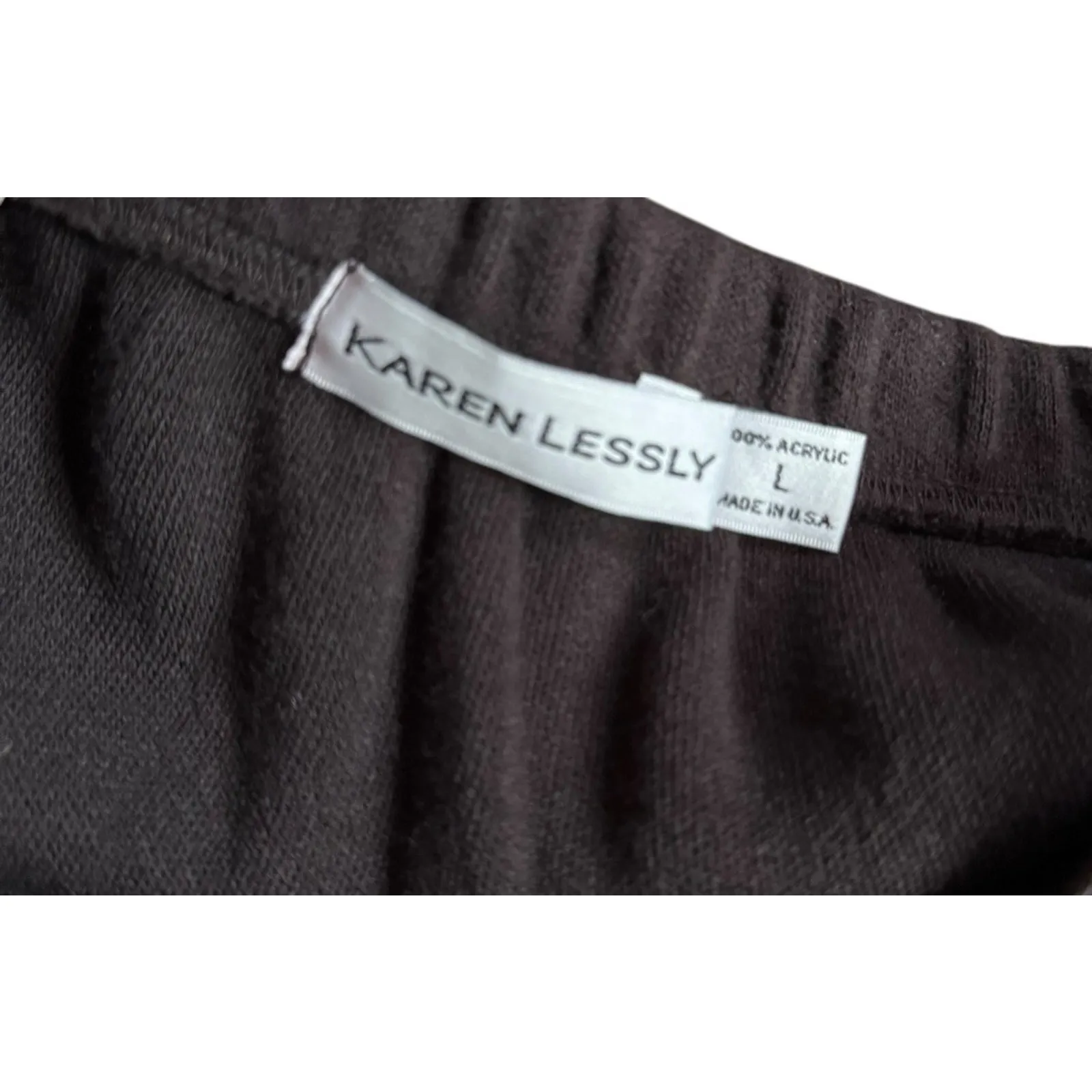 VTG Karen Lessly Maxi Women Skirt Brown 100% Acrylic Pull On Pencil Large Retro - Image 4