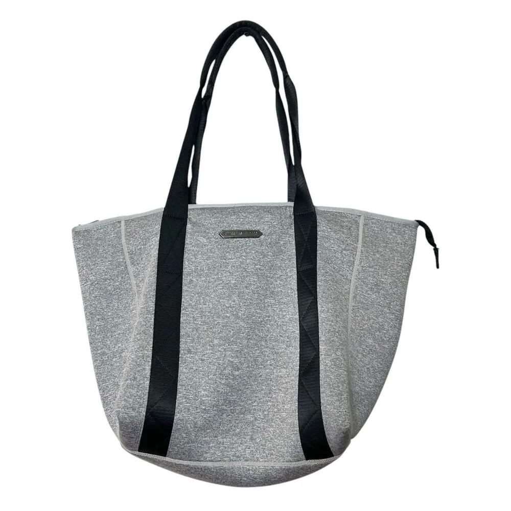 Aimee Kestenberg Capri Large Tote OS Gray Black Neoprene Travel Shoulder Bag - Image 4