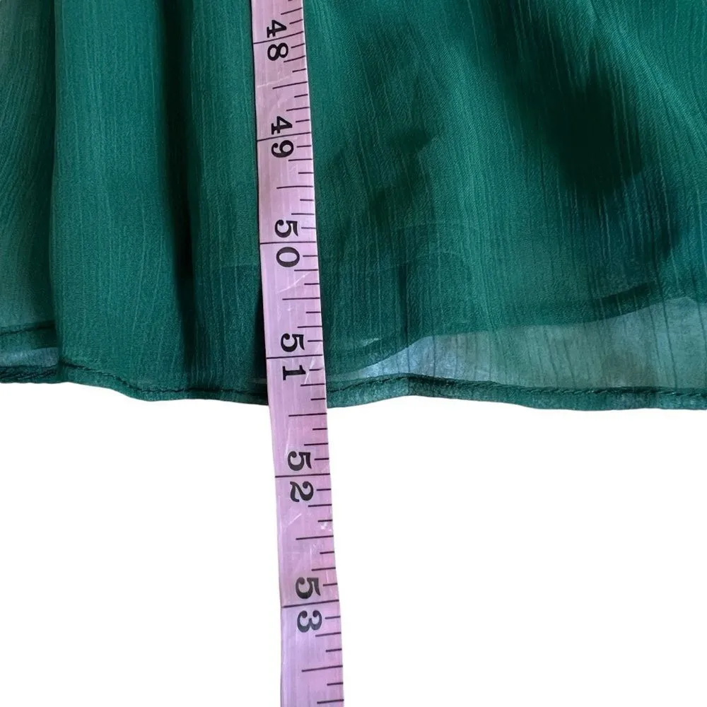 Lela Rose Green Chiffon Daisy Lace Maxi Dress Size 8 | Bridesmaid Formal Gown - Image 7