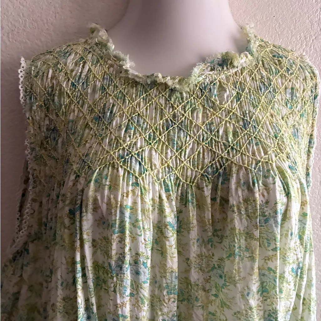 Free People Shea Printed Undersea Combo Button Back Closure Mini Dress M - Image 8