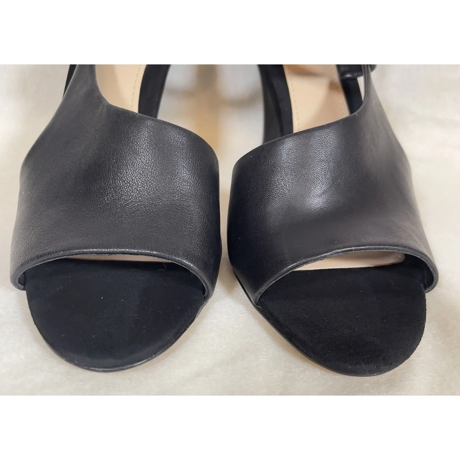 Vince Camuto Razanya Womens 6 Ankle Strap Sandal Heels Black Sling Back Open Toe - Image 6