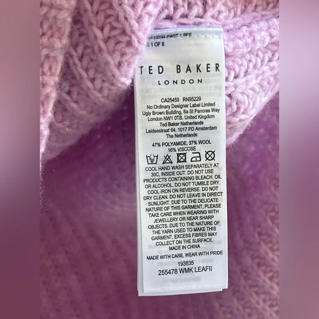 Ted Baker London lilac oversized high-low wool blend sweater - Image 11