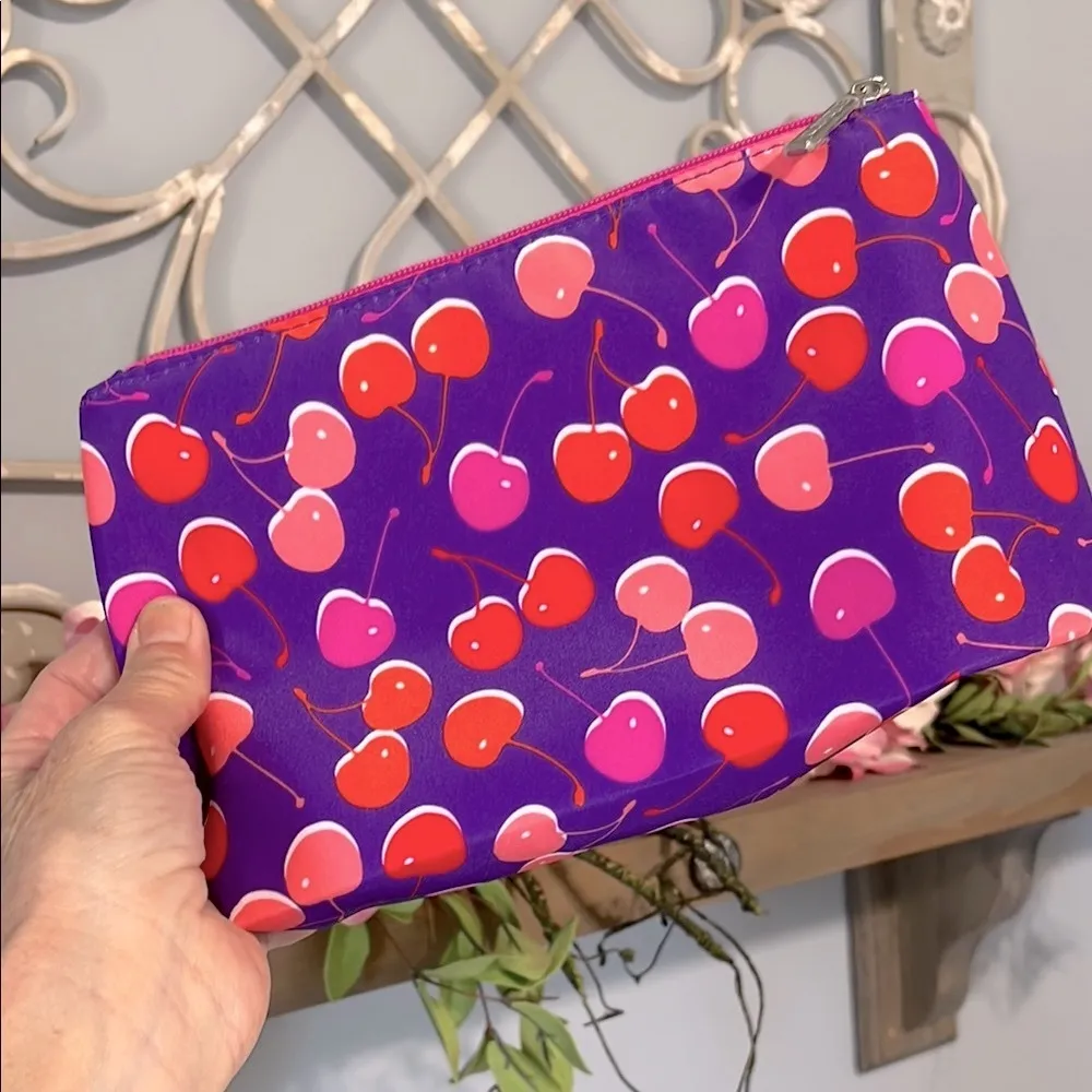 Purple Cherry Print Pouch - Image 6
