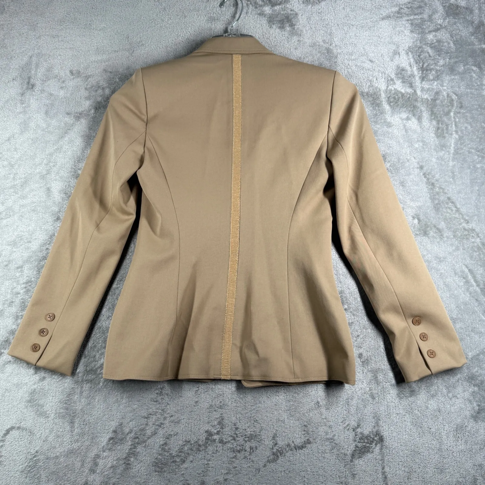 Vertigo Paris Blazer Women S Beige Fitted Contrast Trim Parisian Chic Minimalist - Image 3