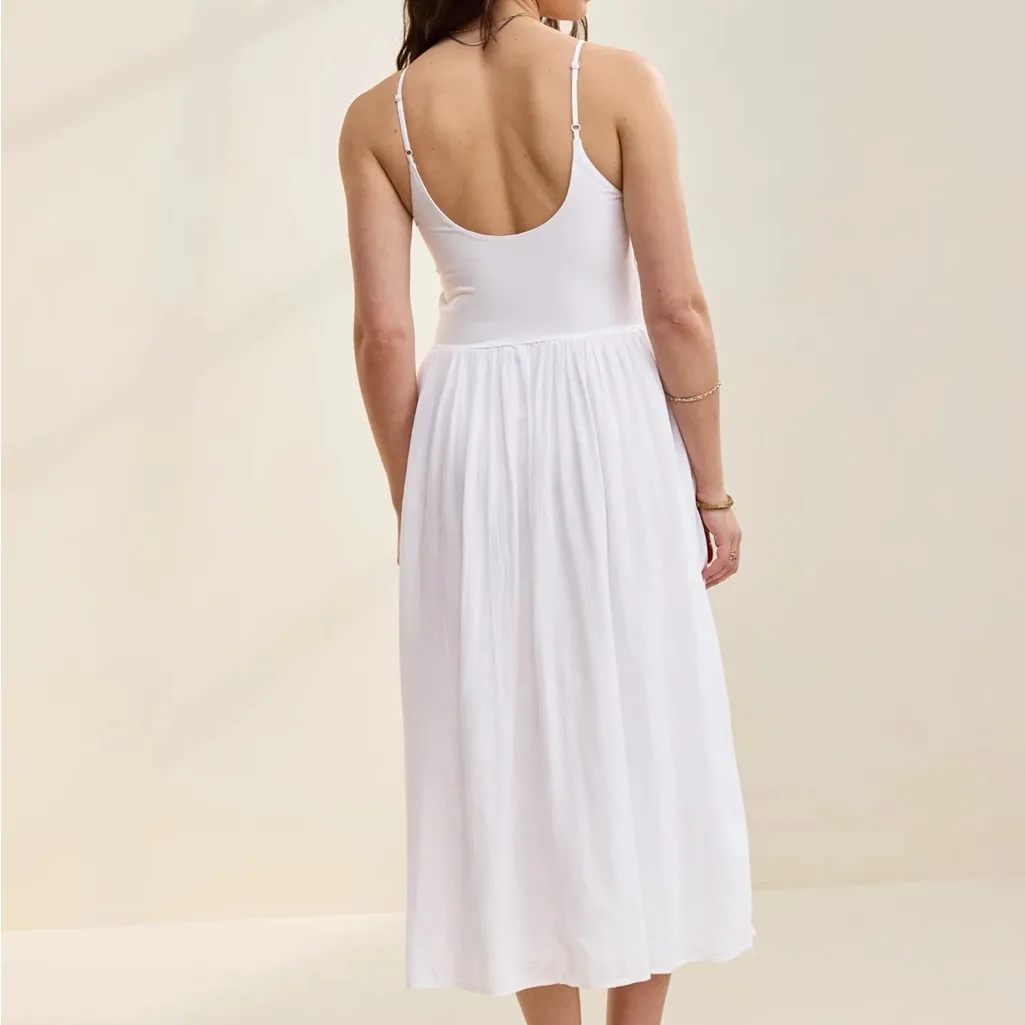 Aerie At the Barre Midi Dress White Size Small NWT FLAW - Image 2