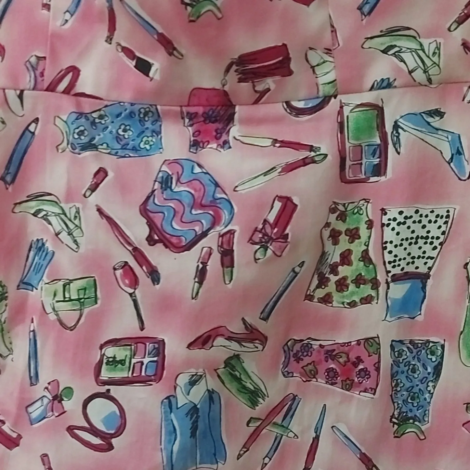 Danny & Nicole Pink Graphic Halter Print Dress 4P Petite Preppy Rockabilly Twee - Image 9