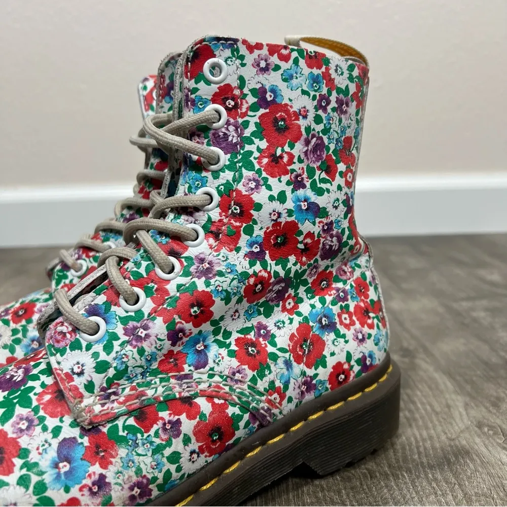 Dr. Martens White Wild Poppy Floral 1460 Pascal Boots - Image 14