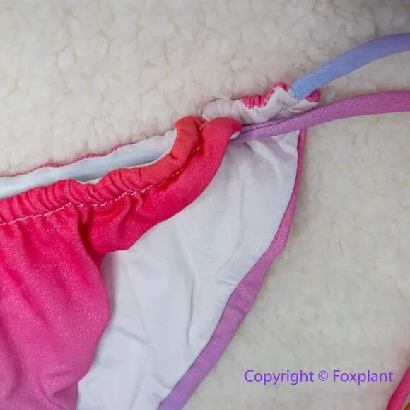 NEW Monica Hansen Beachwear MHB miami vice string bikini bottom, size M Blue Size M - Image 6