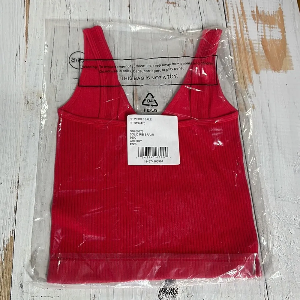Free People  Solid Rib Brami Cherry Size XS/Small - Image 4