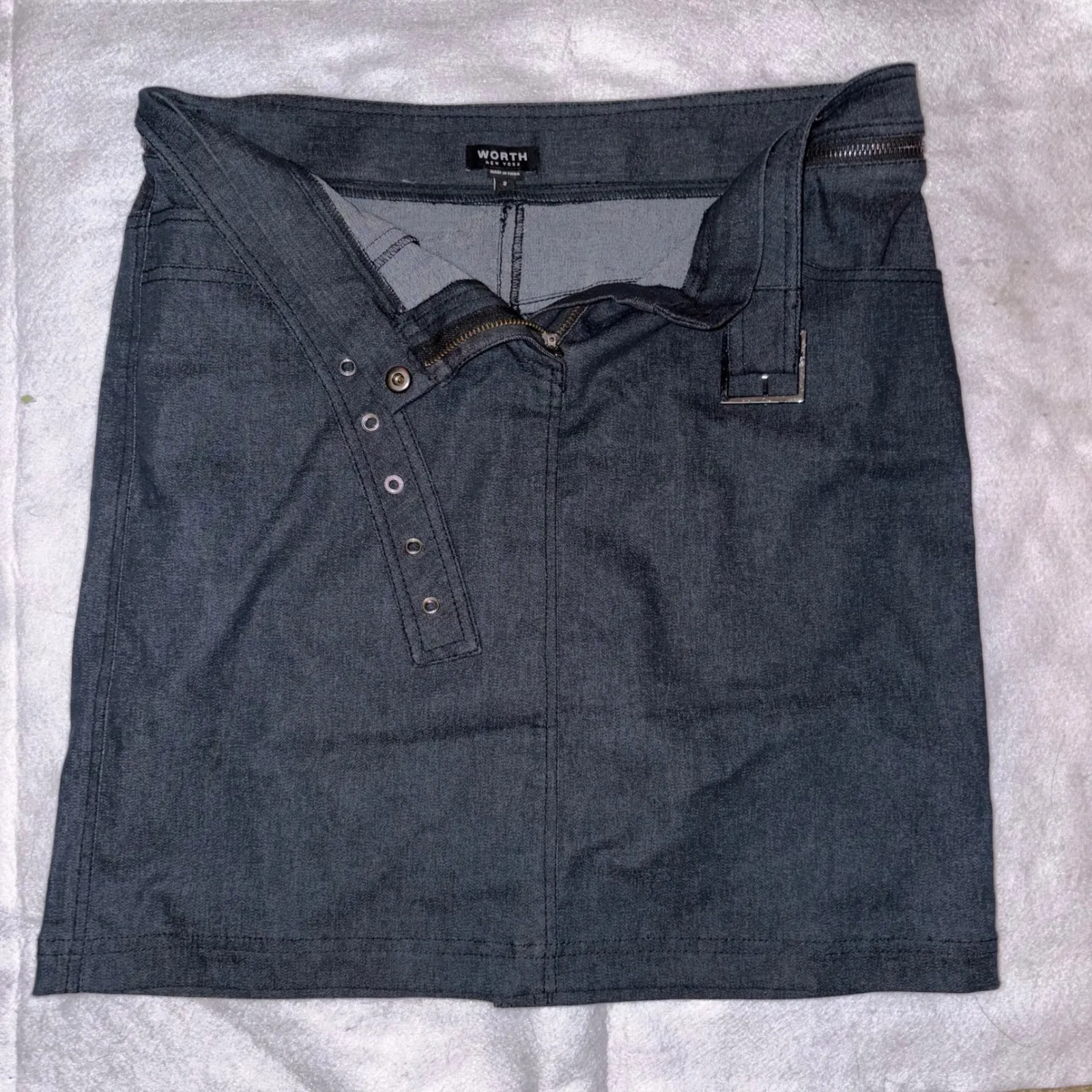 WORTH NEW YORK Gray removable zipper Belt dark gray‎ A - Image 5