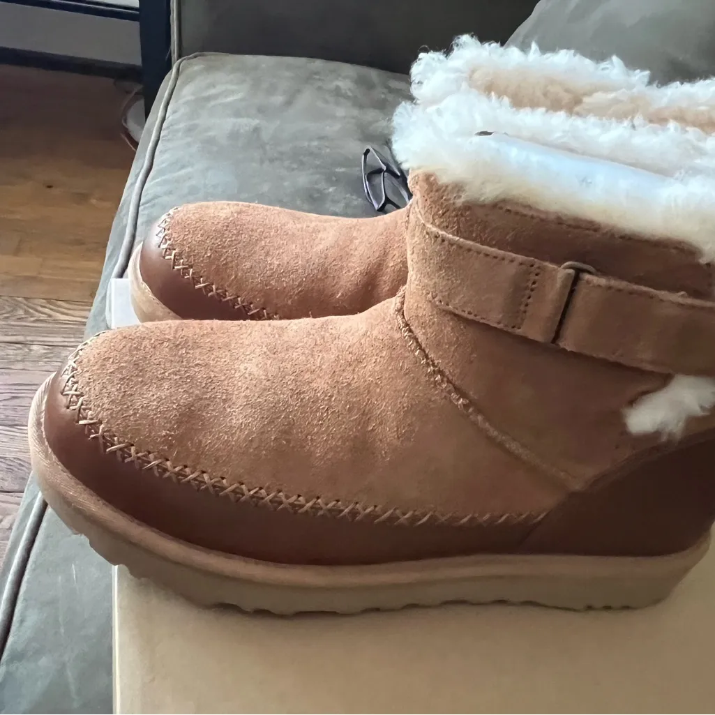 UGG  Tan Retrochic Strap Boots - Image 6