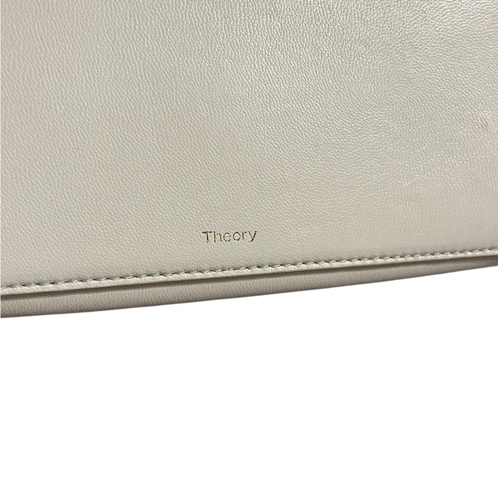 Theory Transformer Leather Crossbody Bag white with unbranded strap & dustbag - Image 6