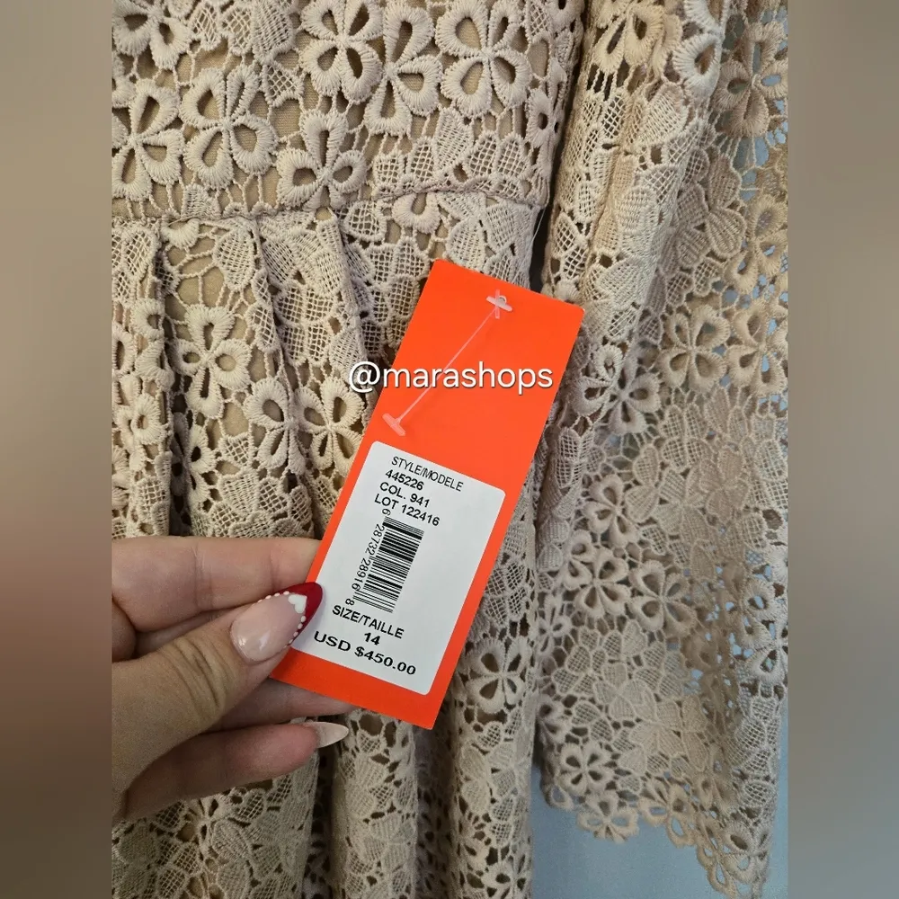 ML Monique Lhuillier Blush Lace Dress - Image 7