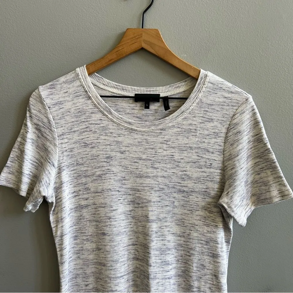 Theory Cherry B3 Stirling Rib Knit T Shirt Dress Size Large Grey Blue - Image 6